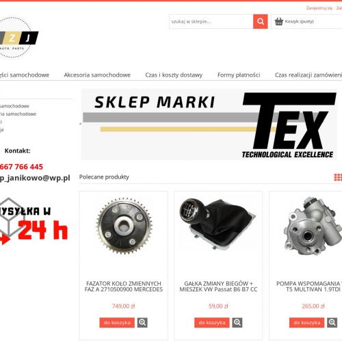 Profesjonalny sklep z częściami samochodowymi