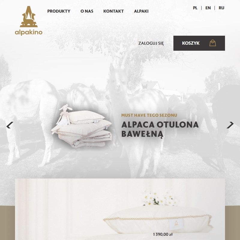 Kołdra z wełny alpaki